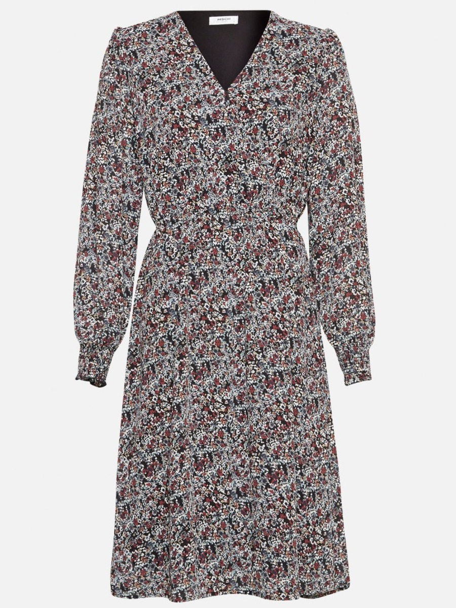 MSCH Copenhagen MSCH Copenhagen Glorie Rikkelie LS Dress Black Flower