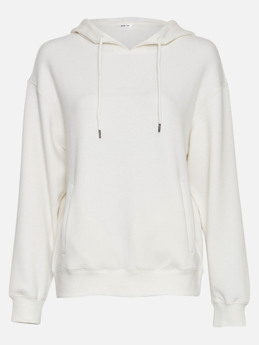 MSCH Copenhagen Ima DS Logo Hood Sweatshirt Egret