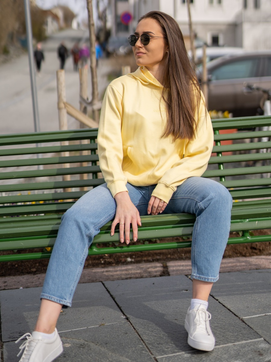 MSCH Copenhagen Ima DS Logo Hood Sweatshirt Pale banana
