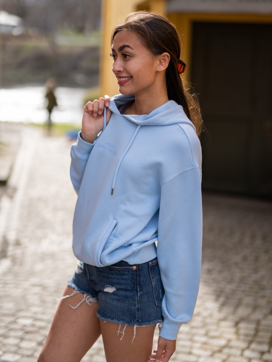 MSCH Copenhagen Ima DS Logo Hood Sweatshirt Pale blue