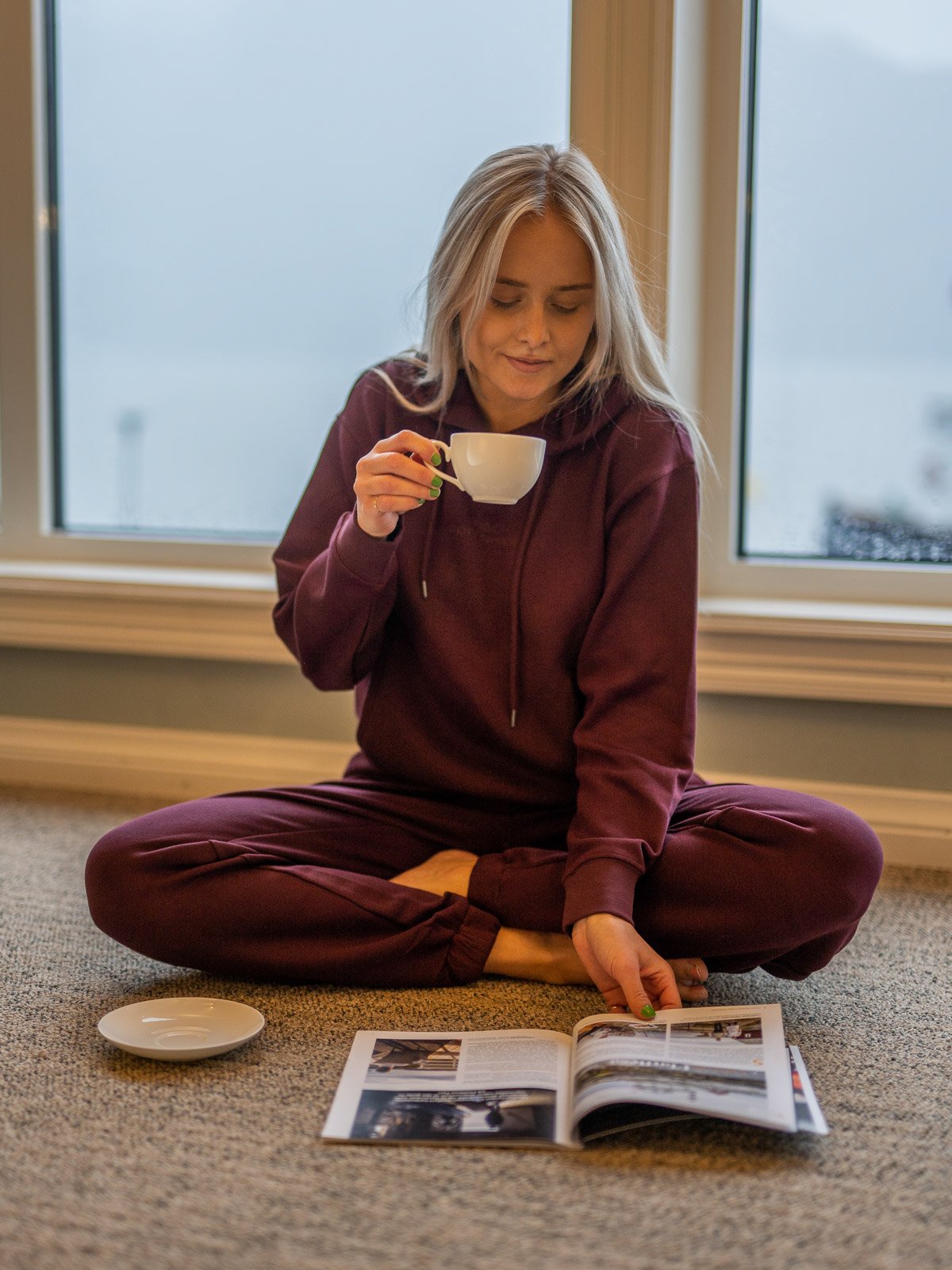 MSCH Copenhagen Ima DS Logo Hood Sweatshirt Rød