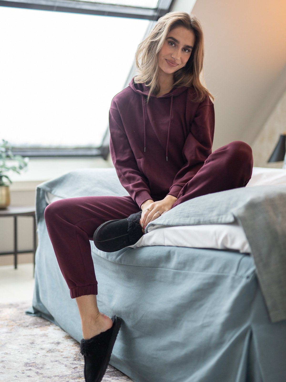 MSCH Copenhagen Ima DS Logo Hood Sweatshirt Rød