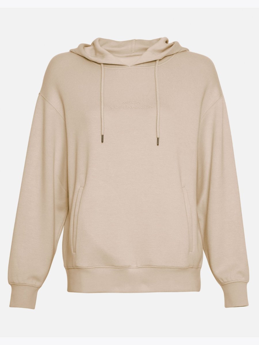 MSCH Copenhagen Ima DS Logo Hood Sweatshirt White Pepper