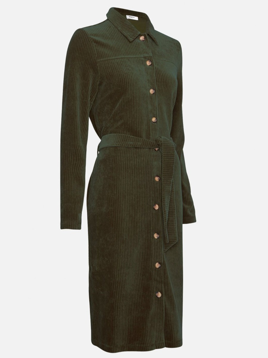 MSCH Copenhagen MSCH Copenhagen Ibine Florina Velour Shirt Dress Rosin