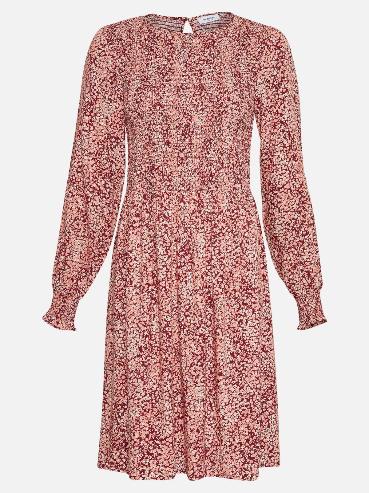 MSCH Copenhagen Madelina Long Sleeve Dress All Over Print Zinfandel Flowers