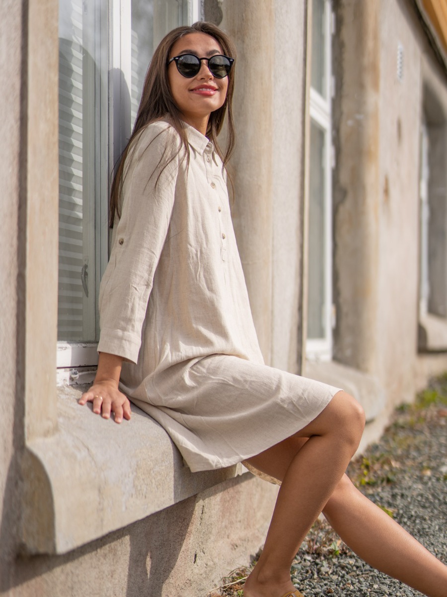 MSCH Copenhagen MSCH Copenhagen Babetta Smia 3/4 Dress Wood Ash