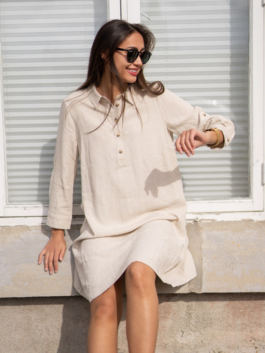 MSCH Copenhagen MSCH Copenhagen Babetta Smia 3/4 Dress Wood Ash