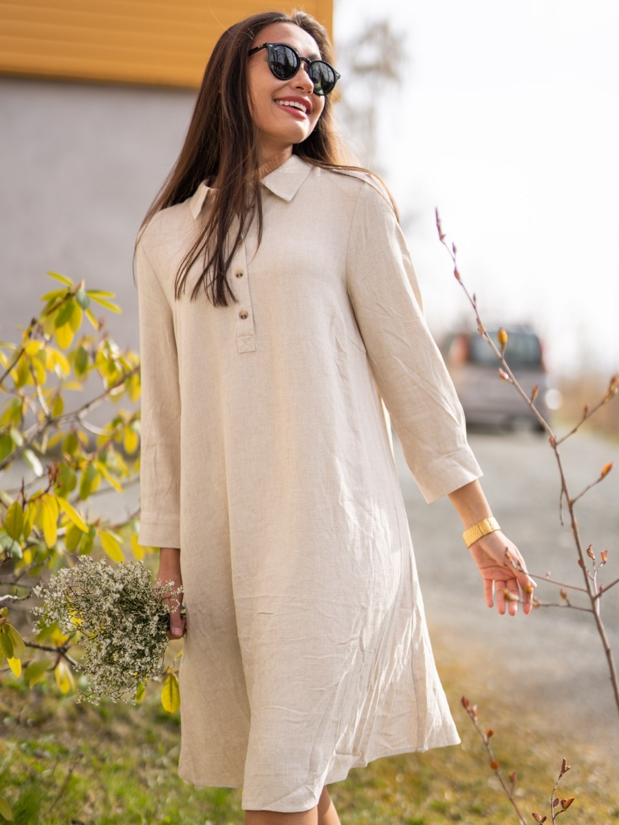 MSCH Copenhagen MSCH Copenhagen Babetta Smia 3/4 Dress Wood Ash