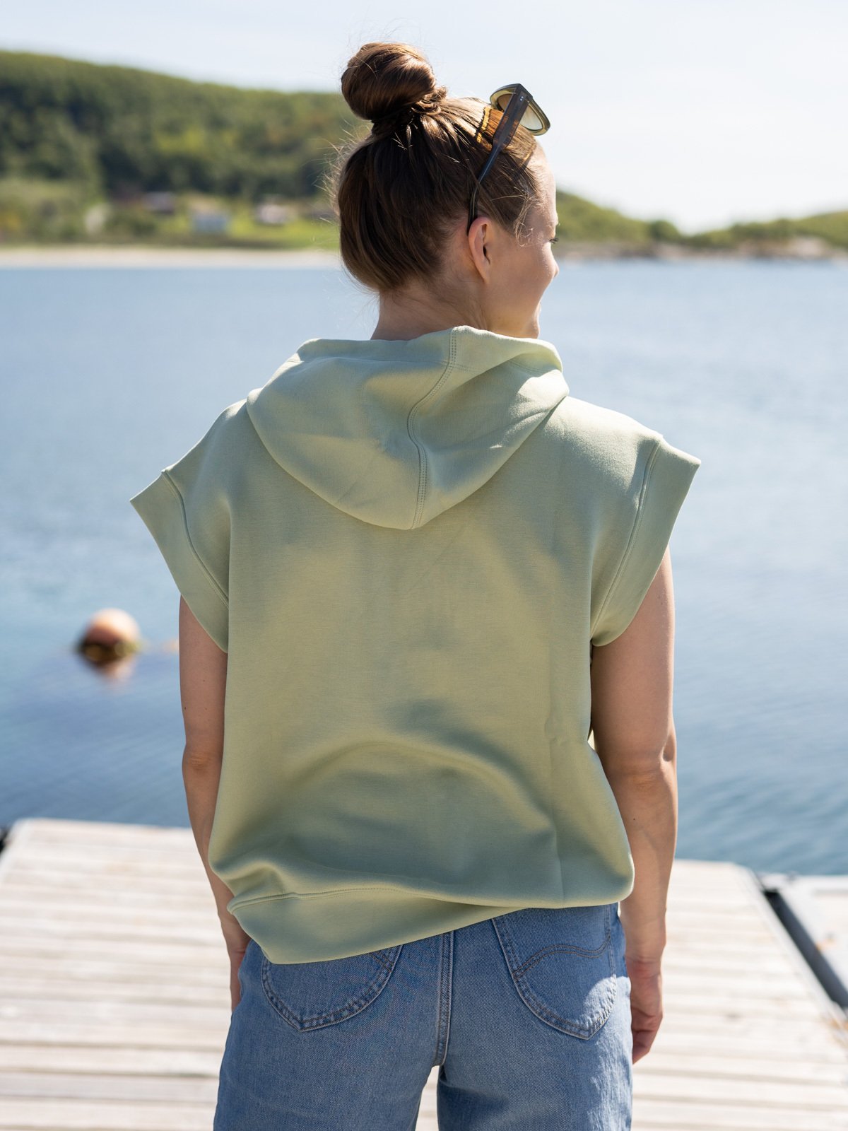 MSCH Copenhagen Ima Sleeveless Hood Sweatshirt Reseda