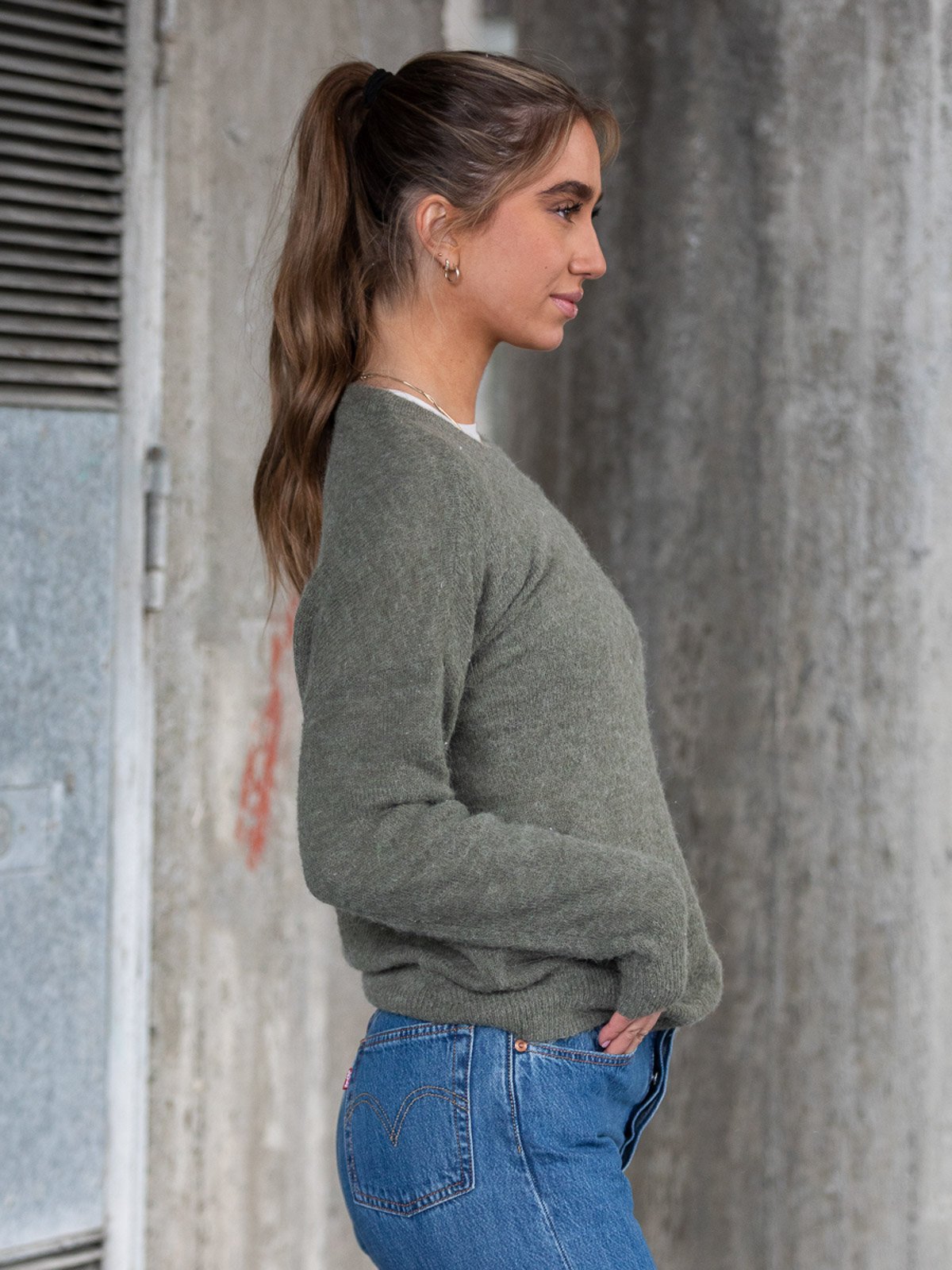 MSCH Copenhagen Femme Mohair O-Neck Pullover Agave Green