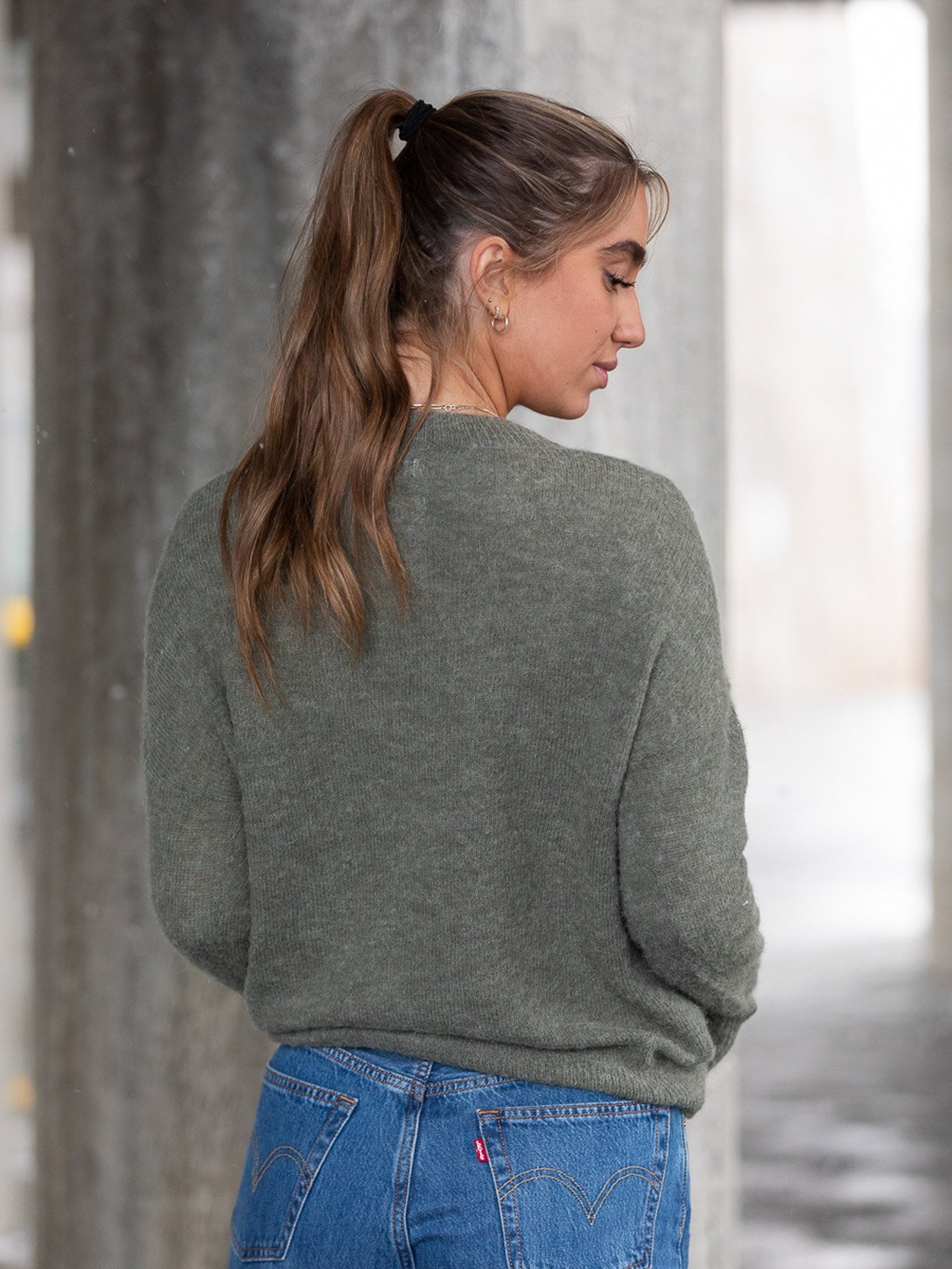 MSCH Copenhagen Femme Mohair O-Neck Pullover Agave Green