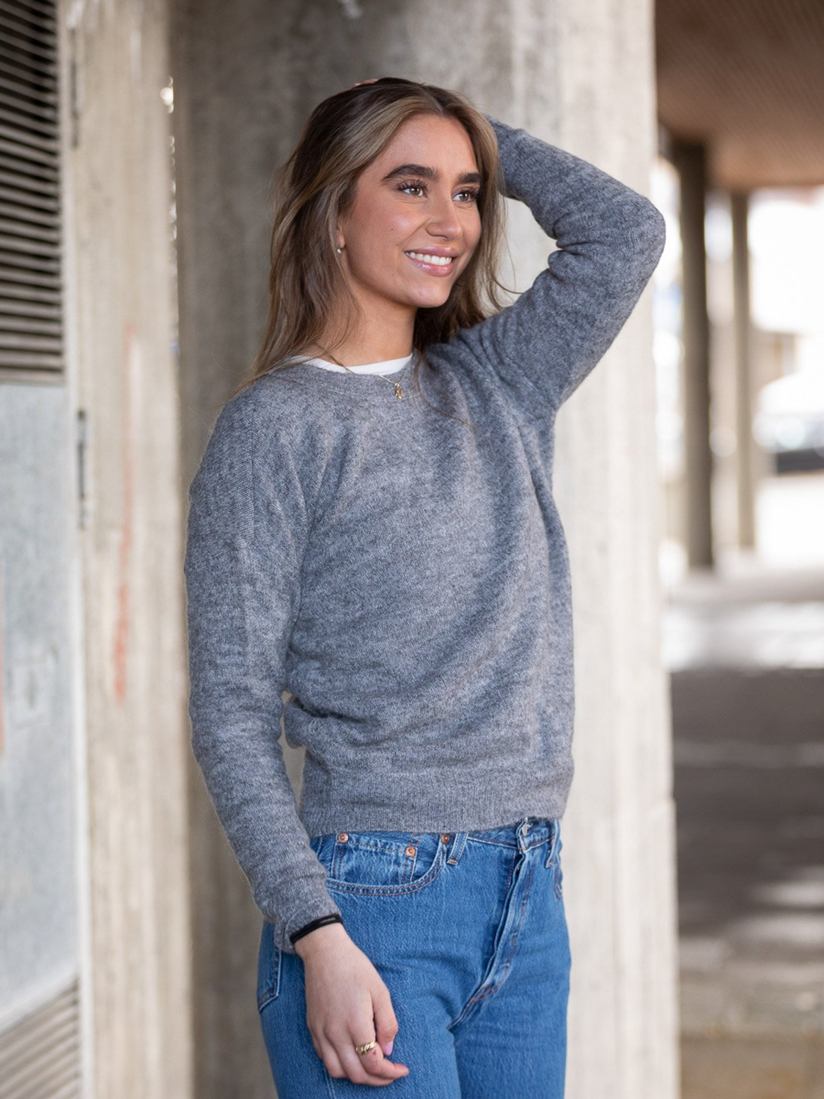 MSCH Copenhagen Femme Mohair O-Neck Pullover Grey Melange