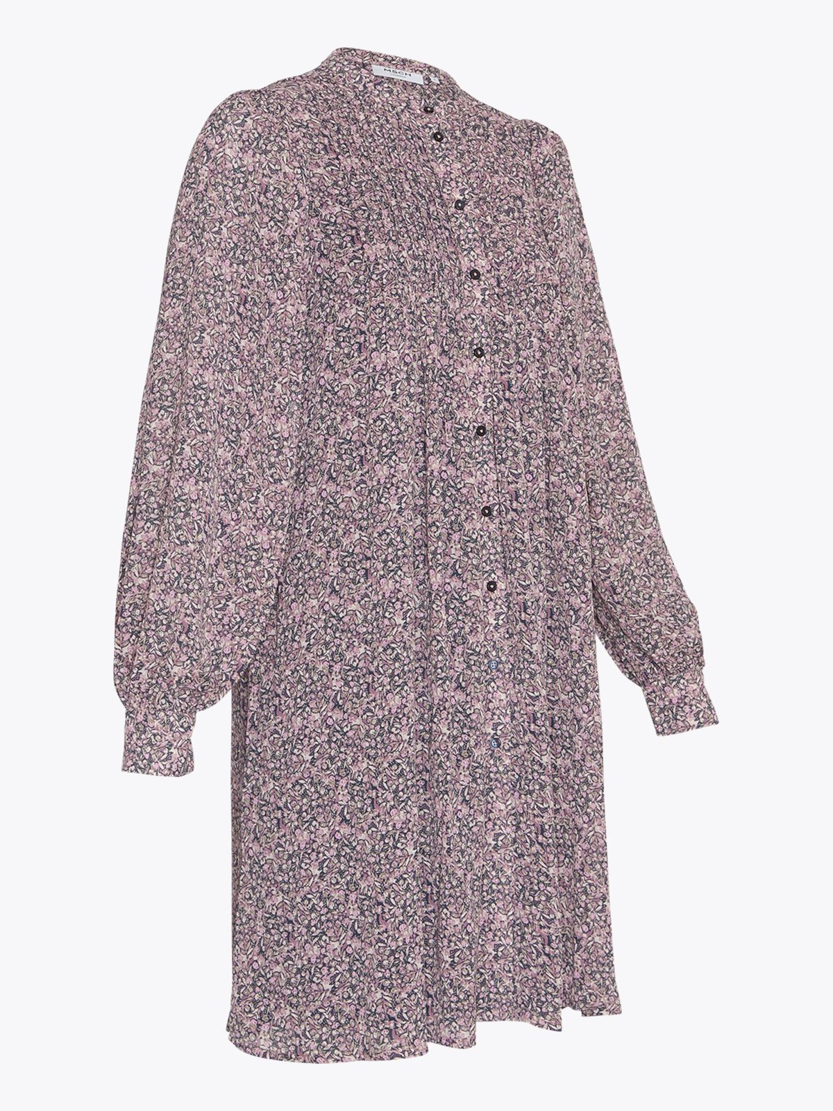 MSCH Copenhagen Hedda Rikkelie Long Sleeve Shirt Dress All Over Print Blue Nights FLW