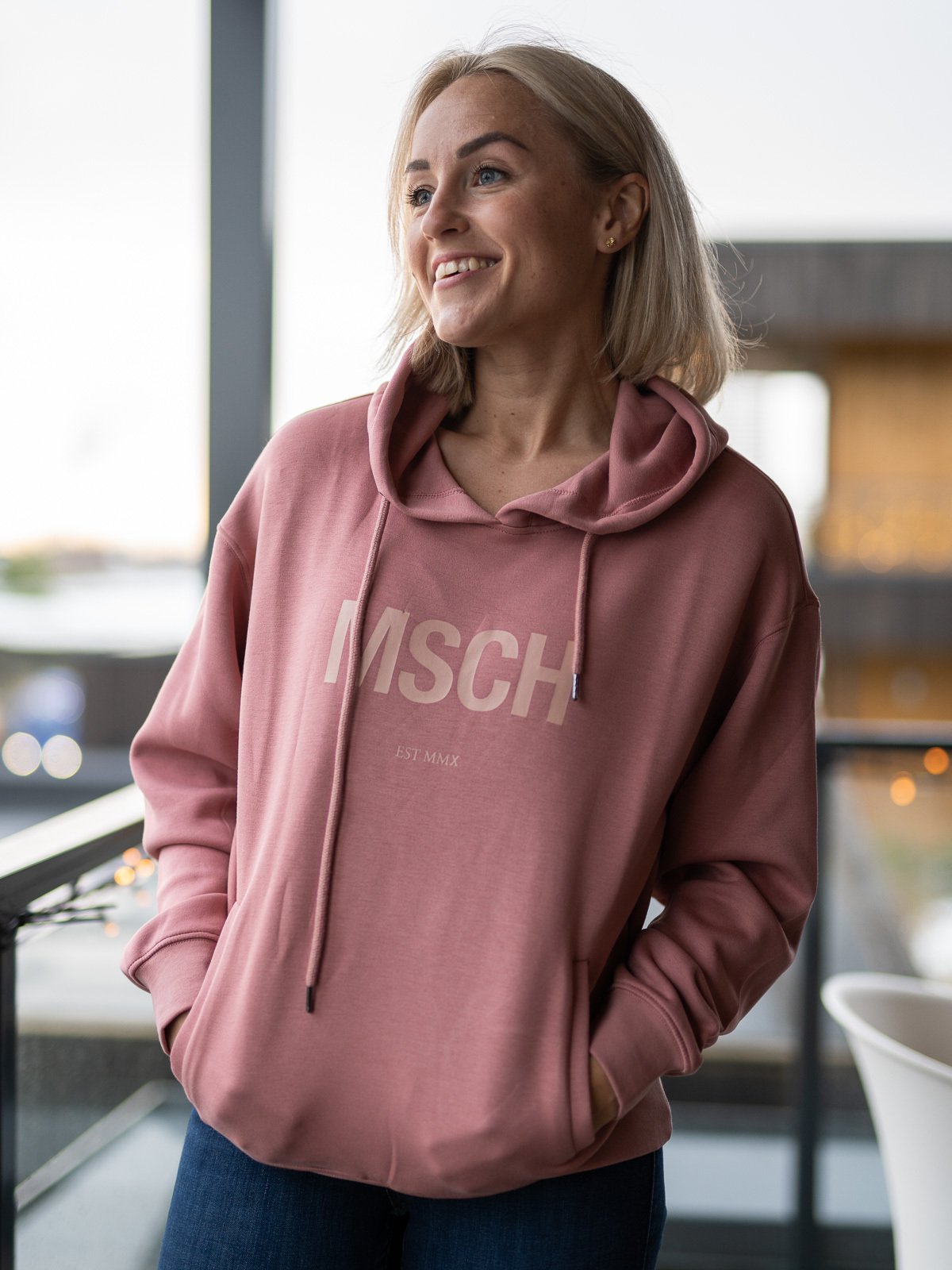 MSCH Copenhagen Ima MSCH Hood Sweatshirt Ash Rose/Mahogany Rose