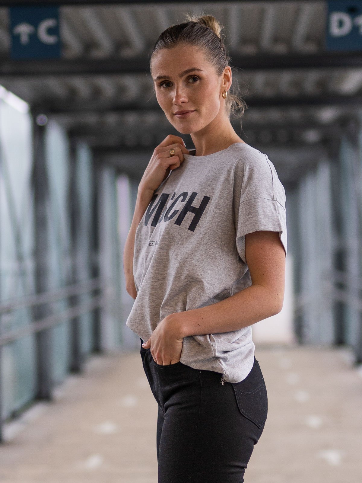 MSCH Copenhagen Alva MSCH Standard Tee Light Grey Melange/Black