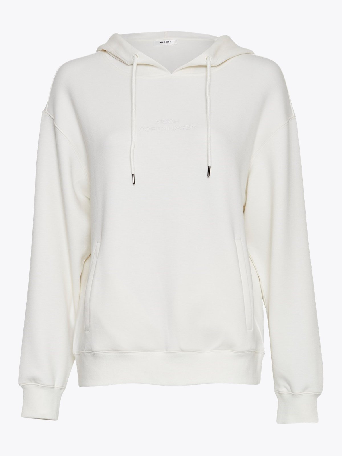 MSCH Copenhagen Ima Q Logo Hood Sweatshirt Egret