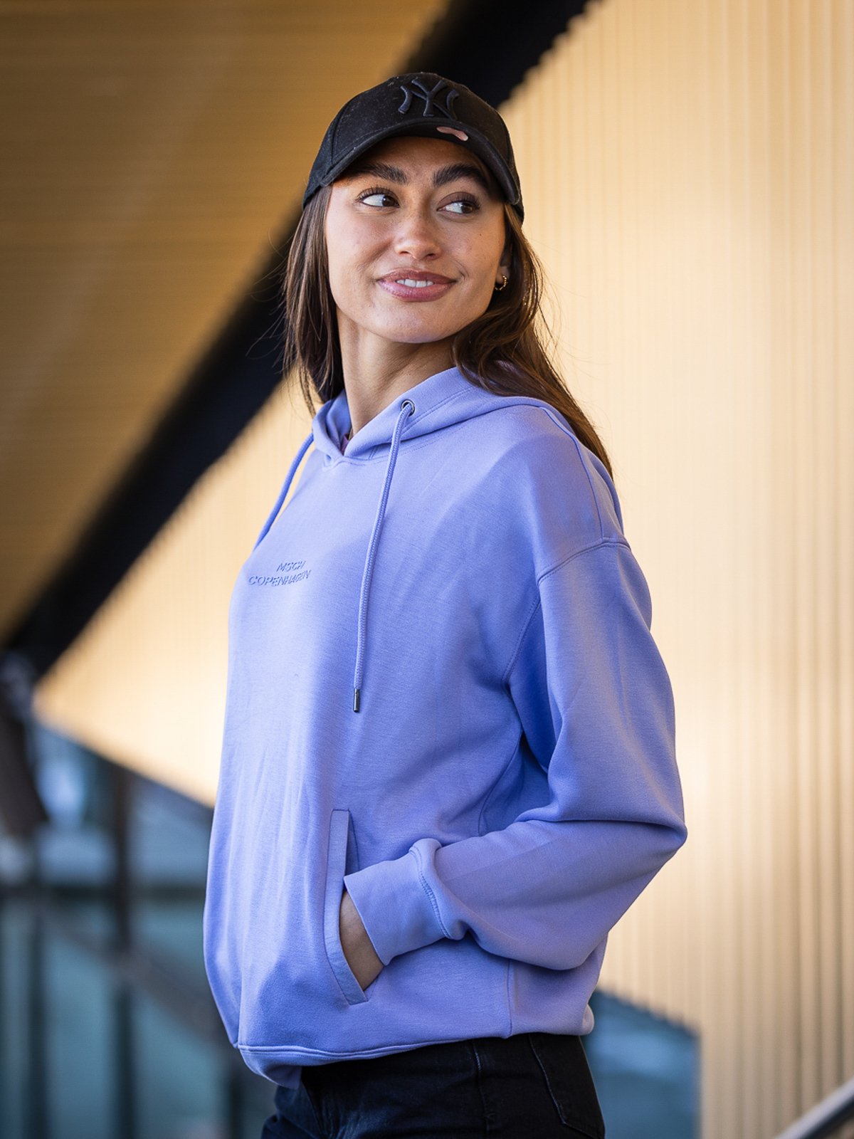 MSCH Copenhagen Ima Q Logo Hood Sweatshirt Thistle Down