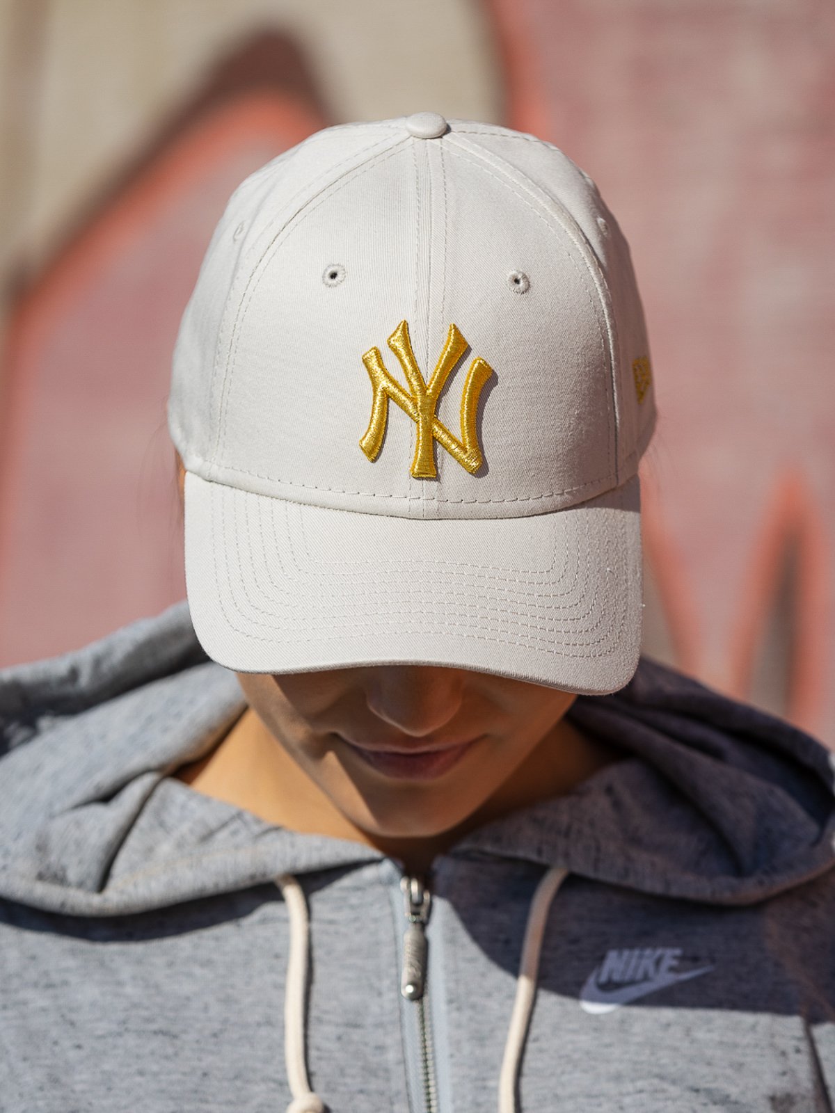 New Era 9FORTY Womens Metallic Logo Cream
