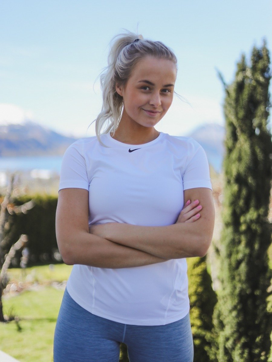 Nike Pro 365 Top Short Sleeve Essential White/ Black