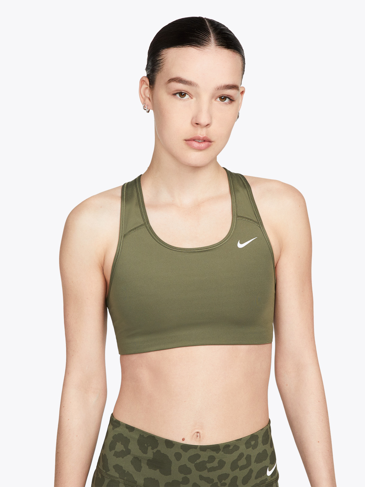 Nike Swoosh Bra Non-Pad Medium Olive/Hvit