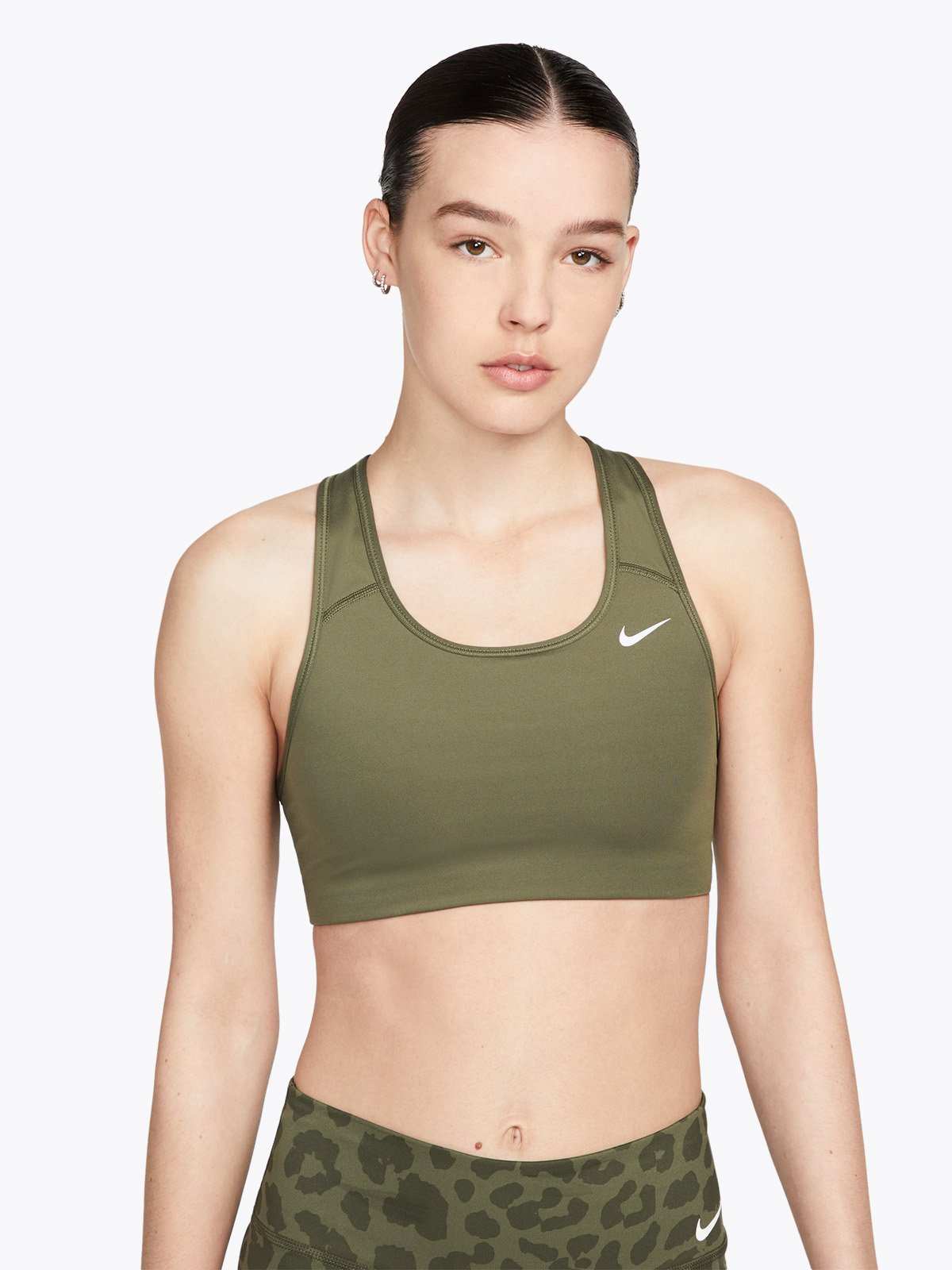 Nike Swoosh Bra Non-Pad Medium Olive/Hvit