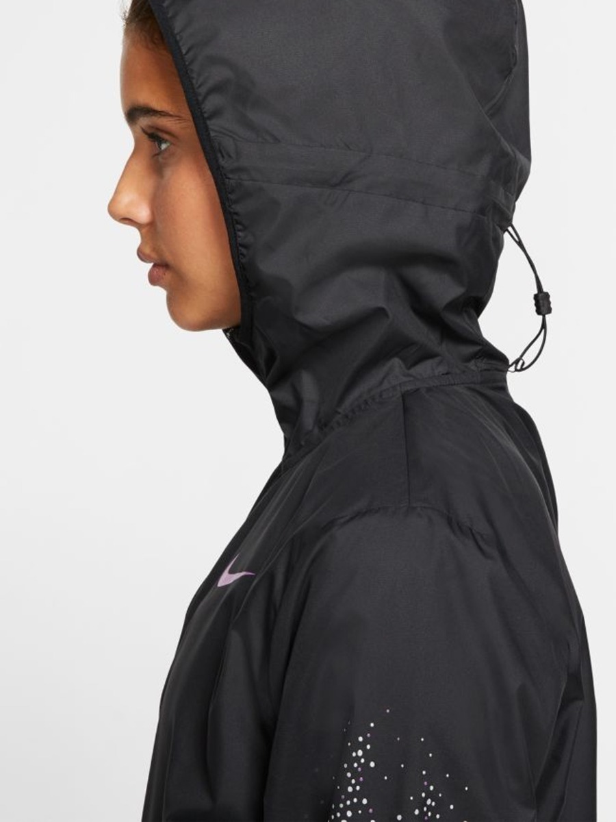 Nike Essential Jacket Hood FL GX Black/ Vivid Purple