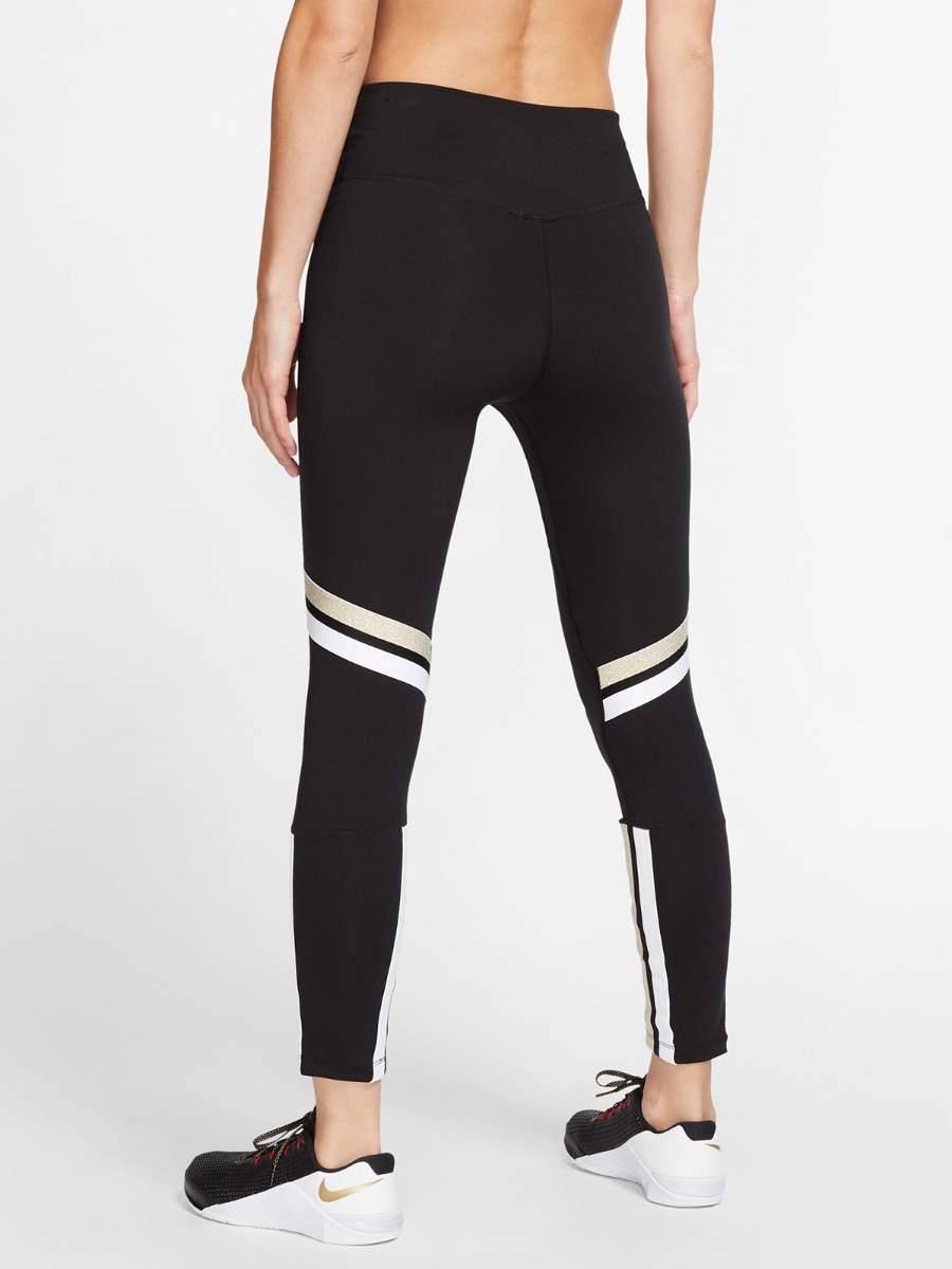Nike One Icon Clsh 7/8 Tights Black/ Metallic Gold/ White