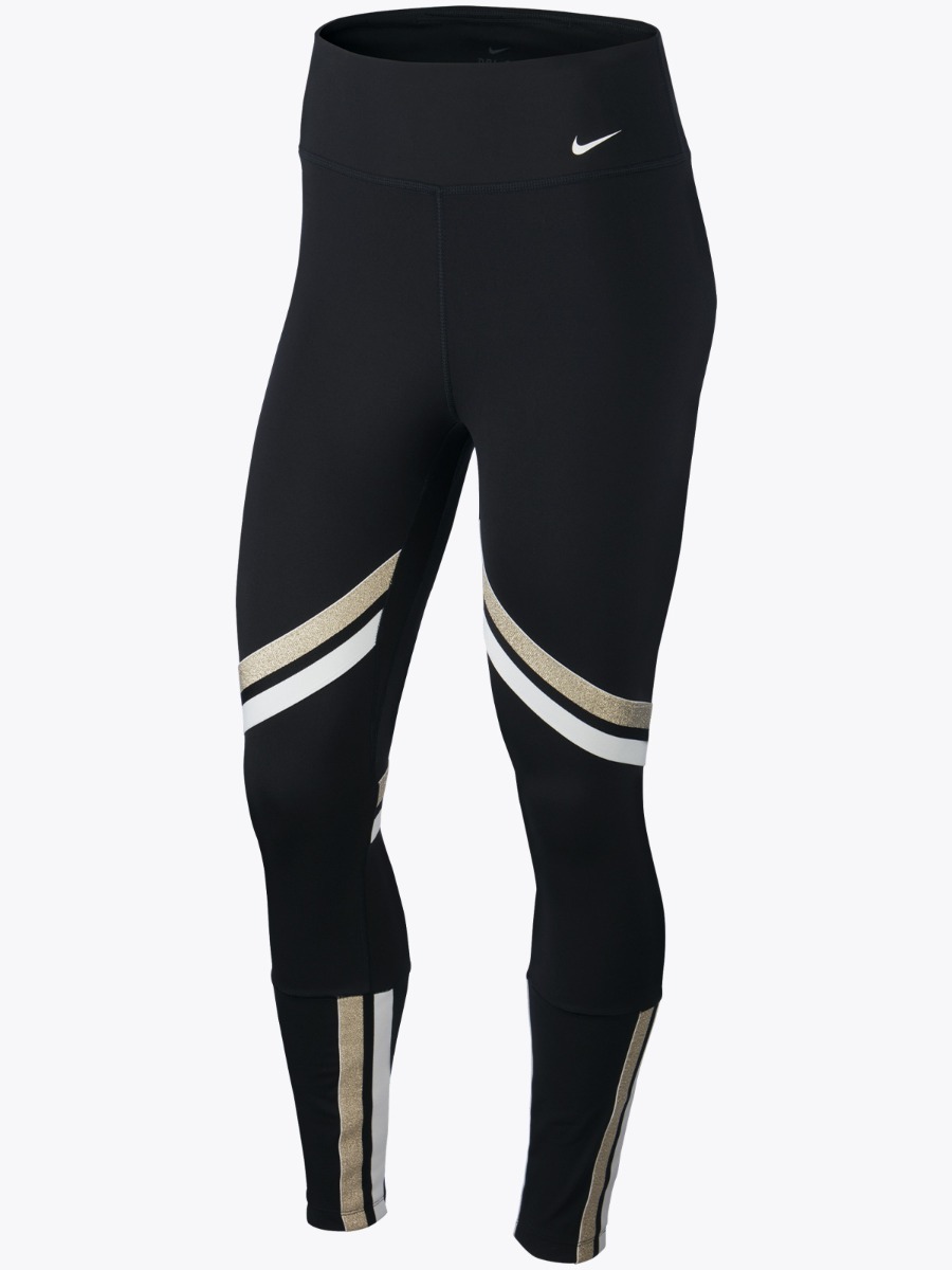 Nike One Icon Clsh 7/8 Tights Black/ Metallic Gold/ White
