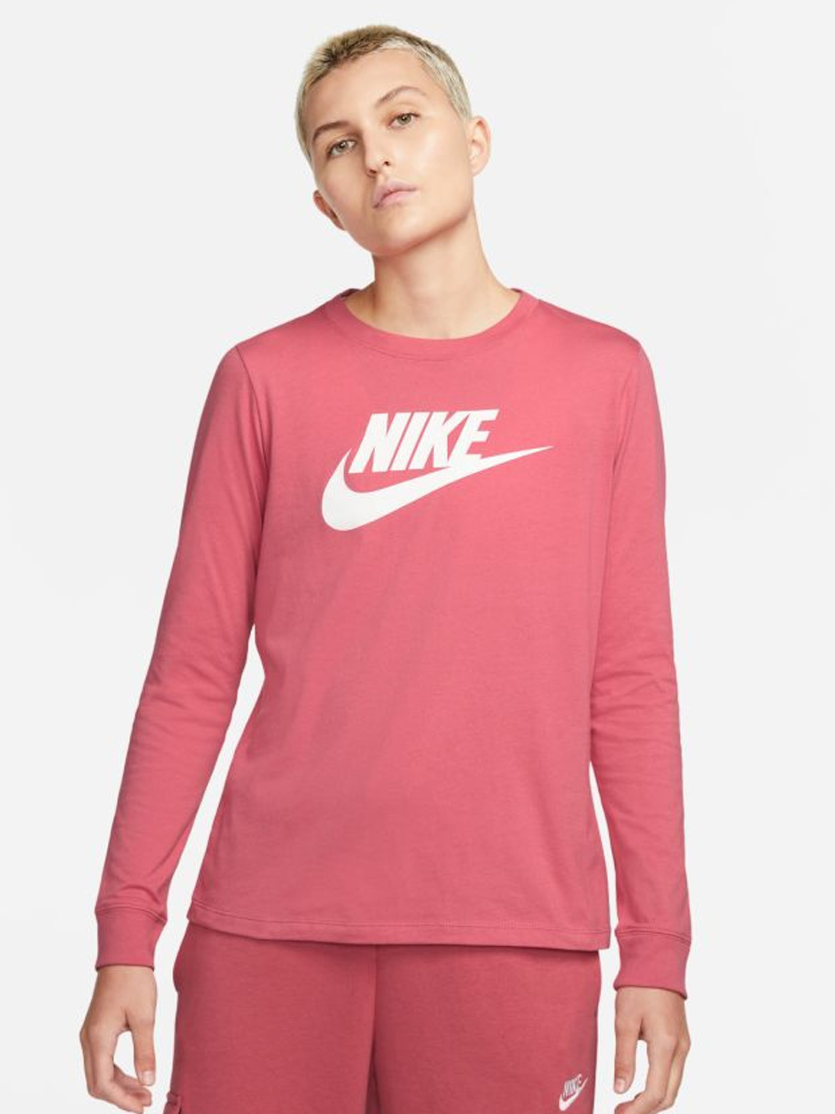 Nike Essential Long Sleeve Tee Archaeo Pink / White