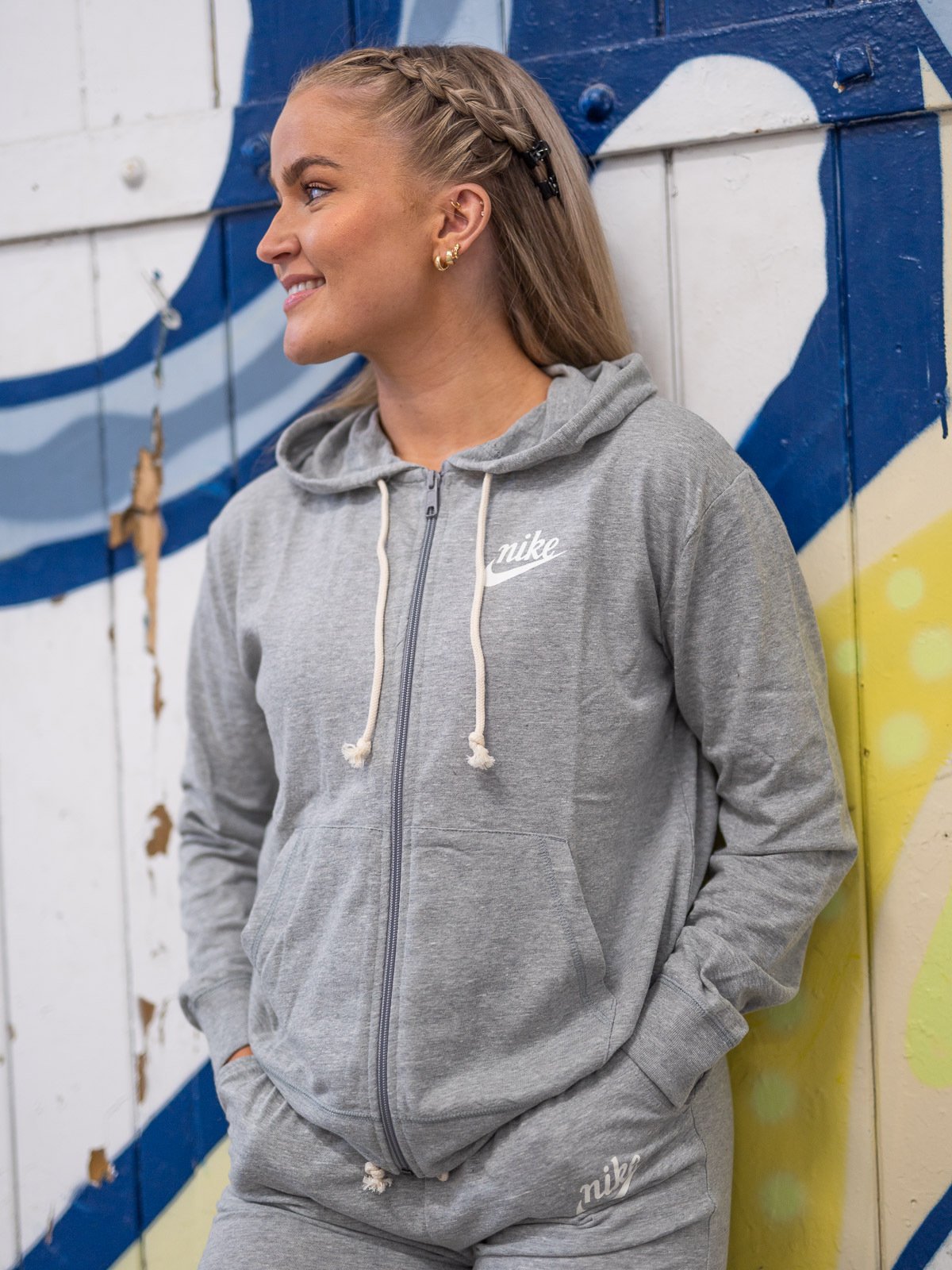 Nike Vintage Gym Hoodie Dark Grey Heather/ Sail