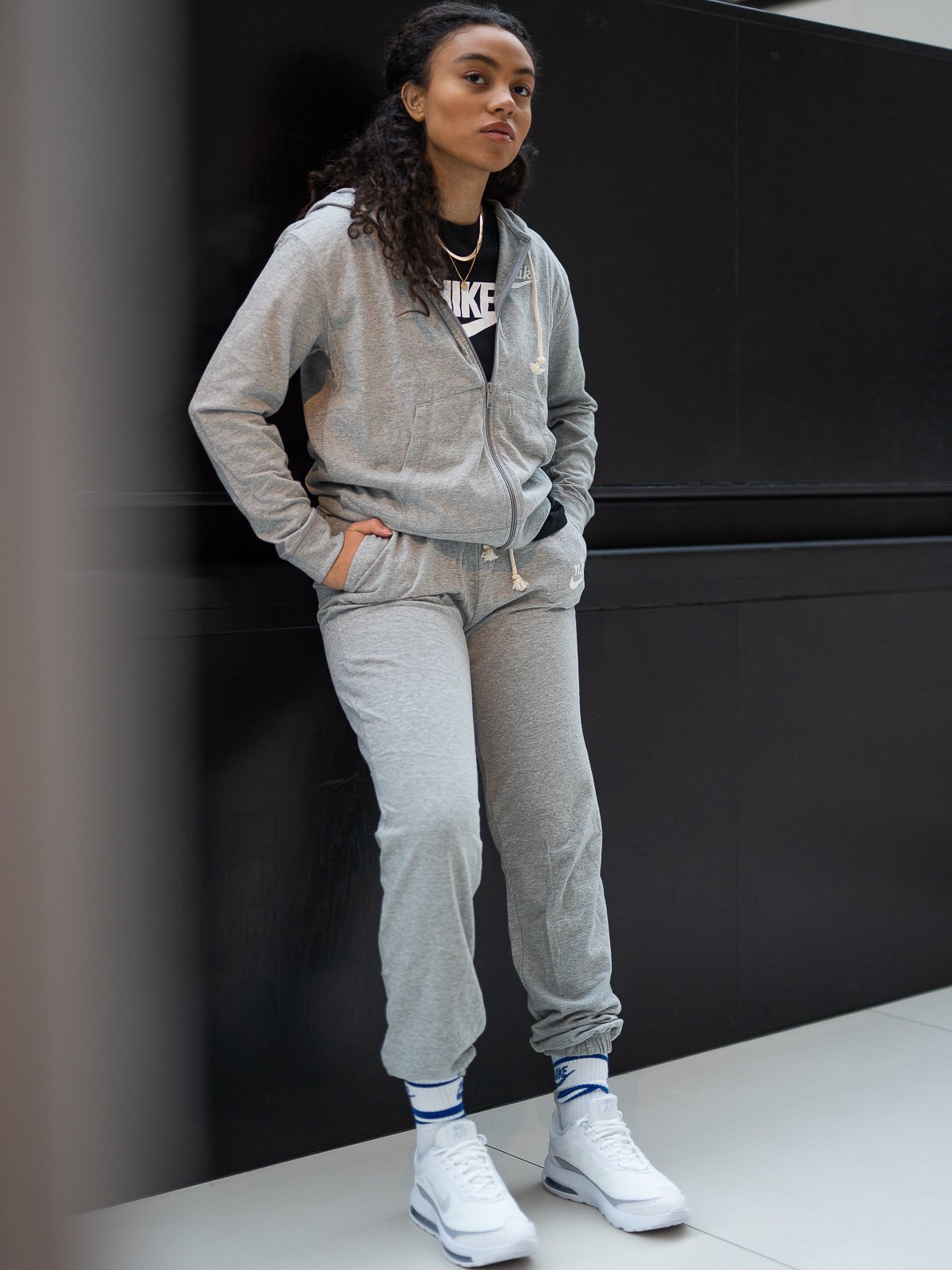 Nike Vintage Gym Hoodie Dark Grey Heather/ Sail