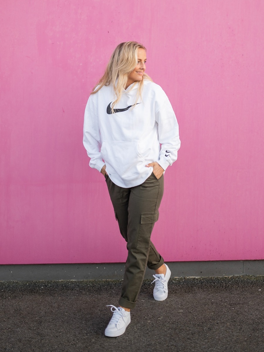 Nike Sportswear Swoosh Hoodie White/ Black