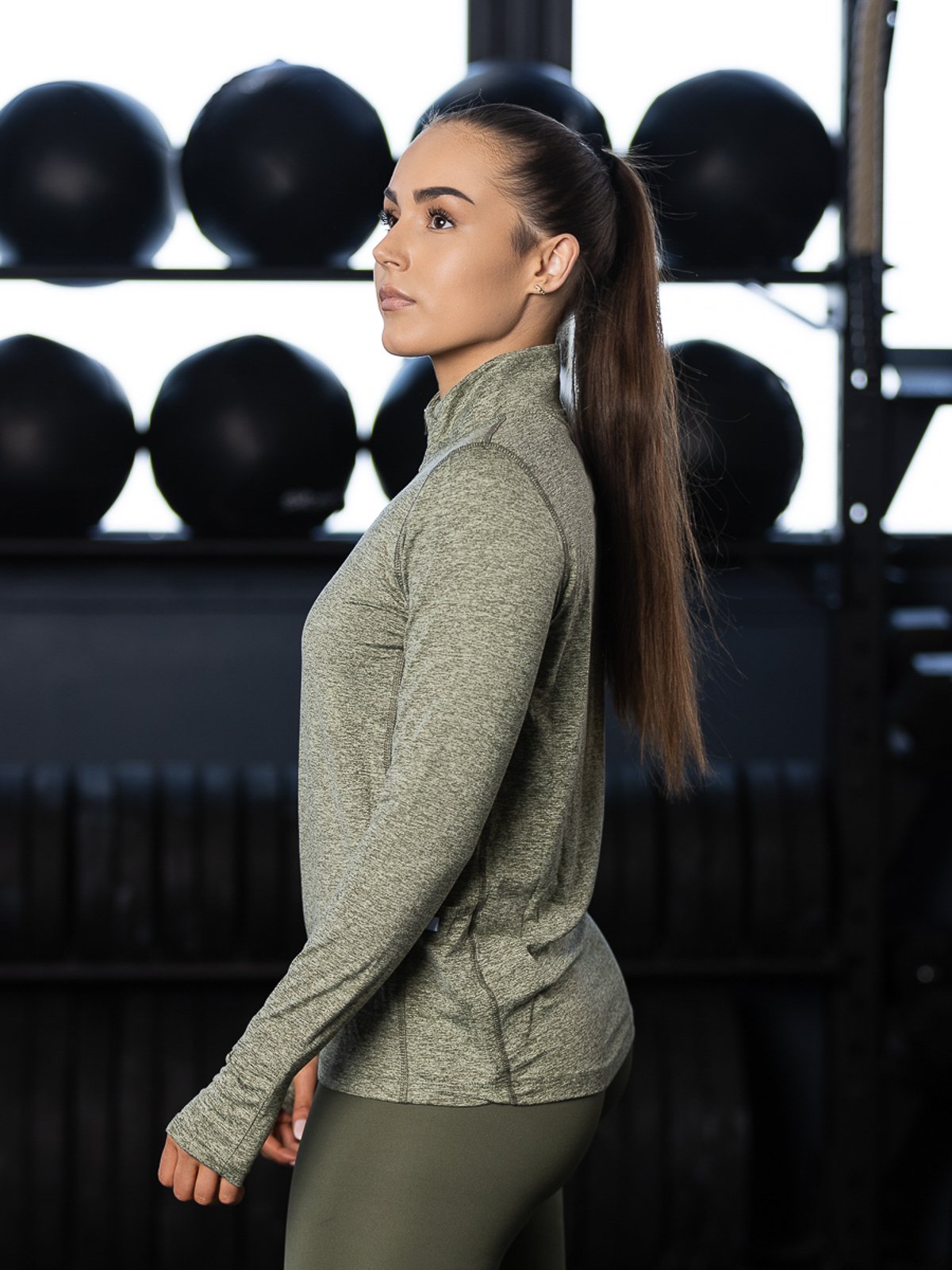 Nike Element Top Halfzip Medium Olive/Olive Aura/Heather