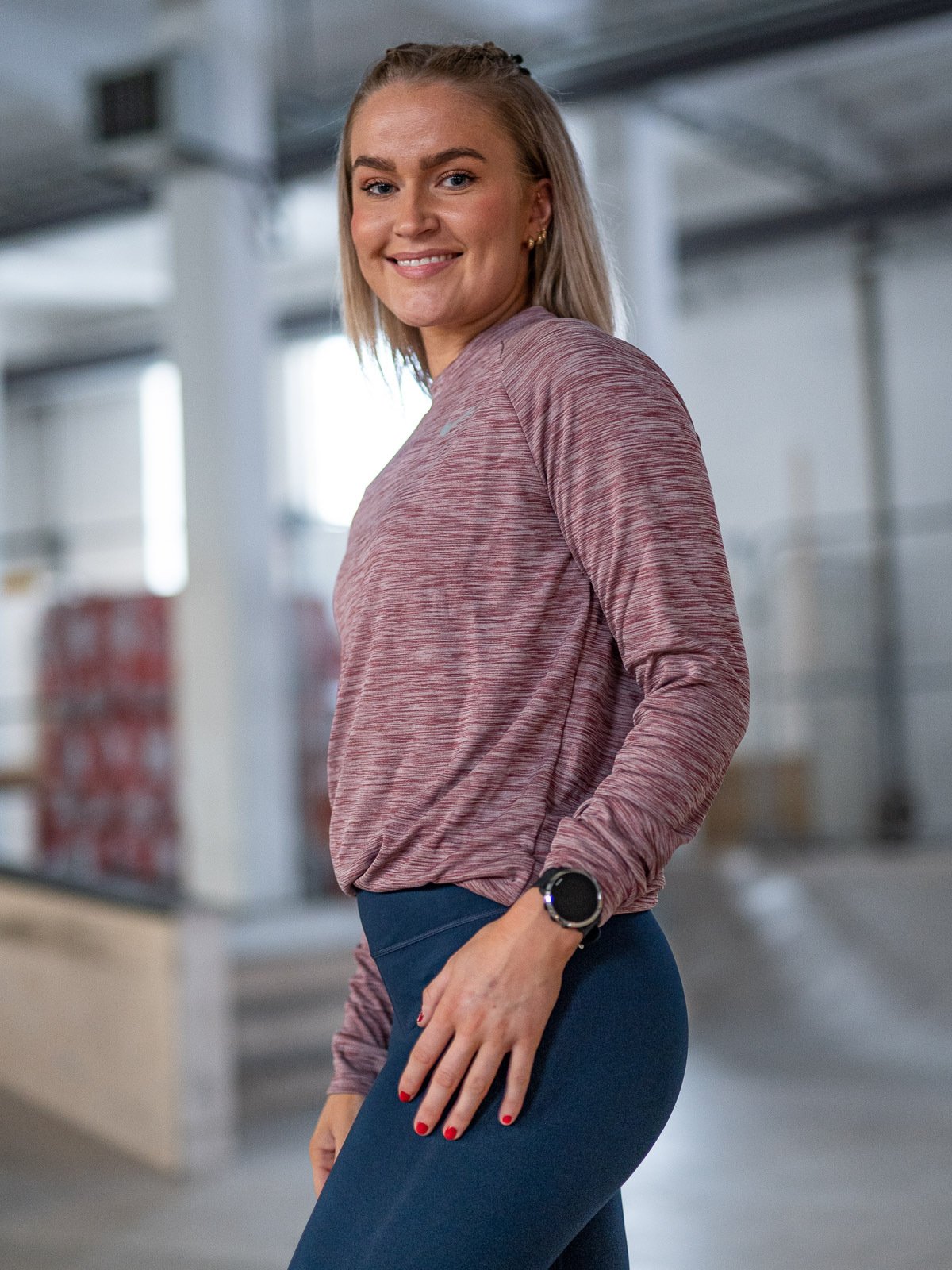 Nike Pacer Crew Long Sleeve Pomegranate