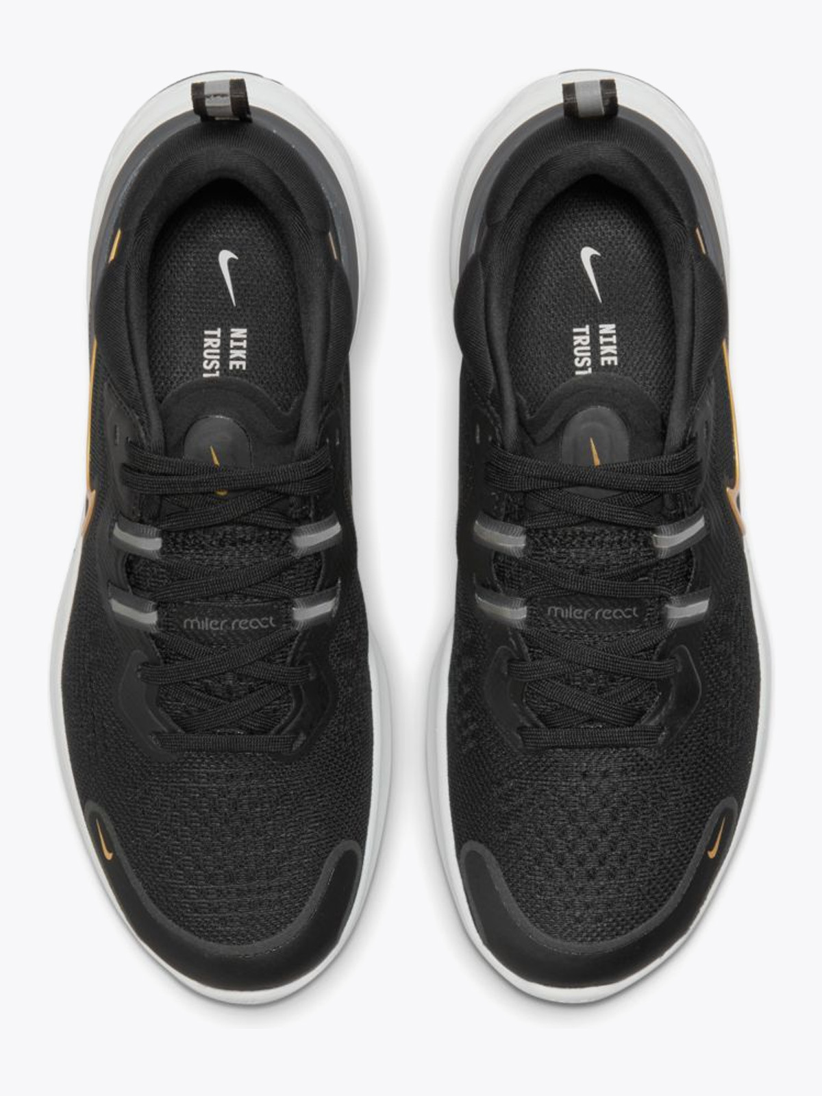 Nike React Miler 2 Black/ Metallic Golf / Dark Smoke Grey