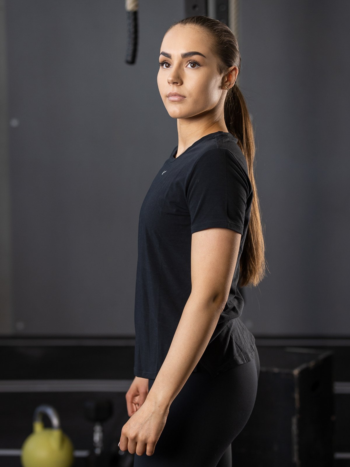 Nike One Luxe Short Sleeve Standard Top Black / Reflective Silver