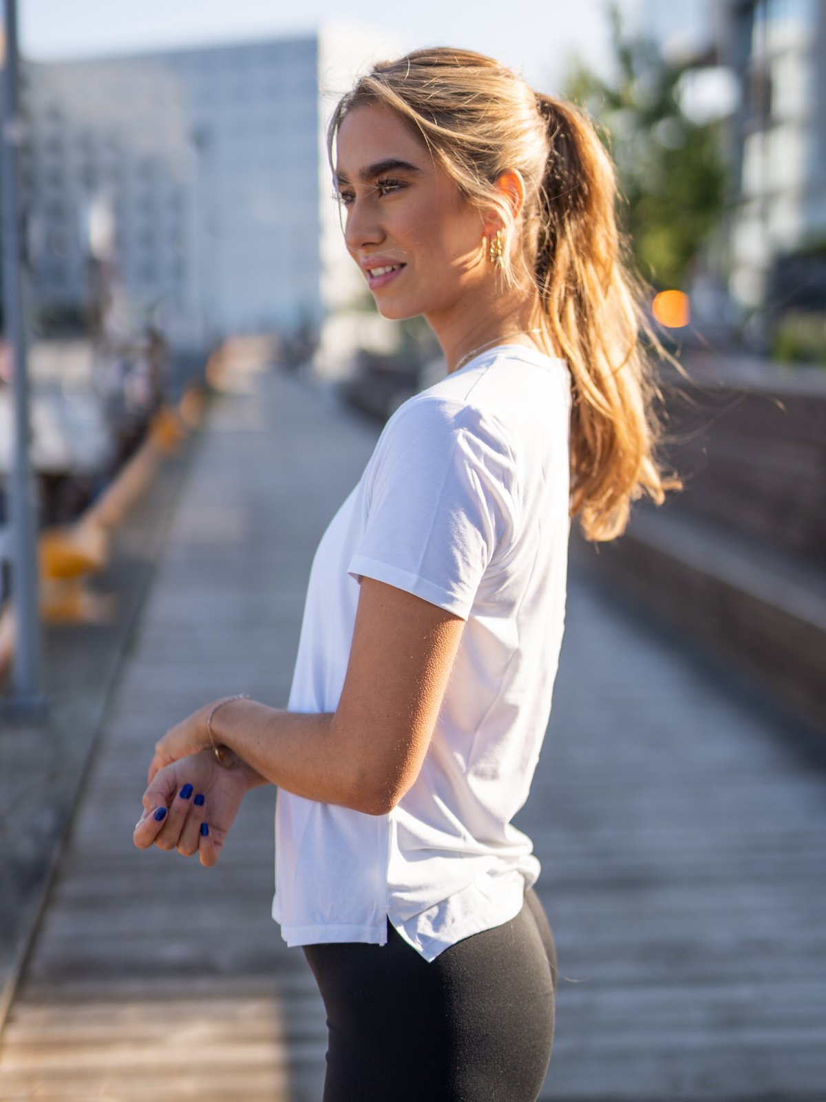 Nike One Luxe Short Sleeve Standard Top White/ Reflective Silver