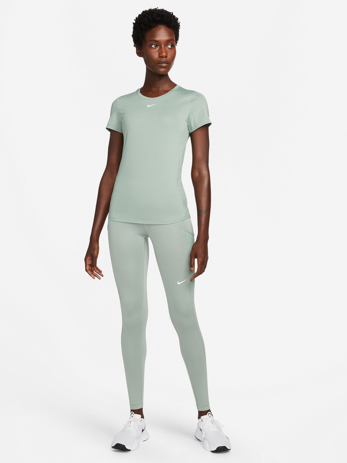 Nike One Short Sleeve Slim Top Grønn