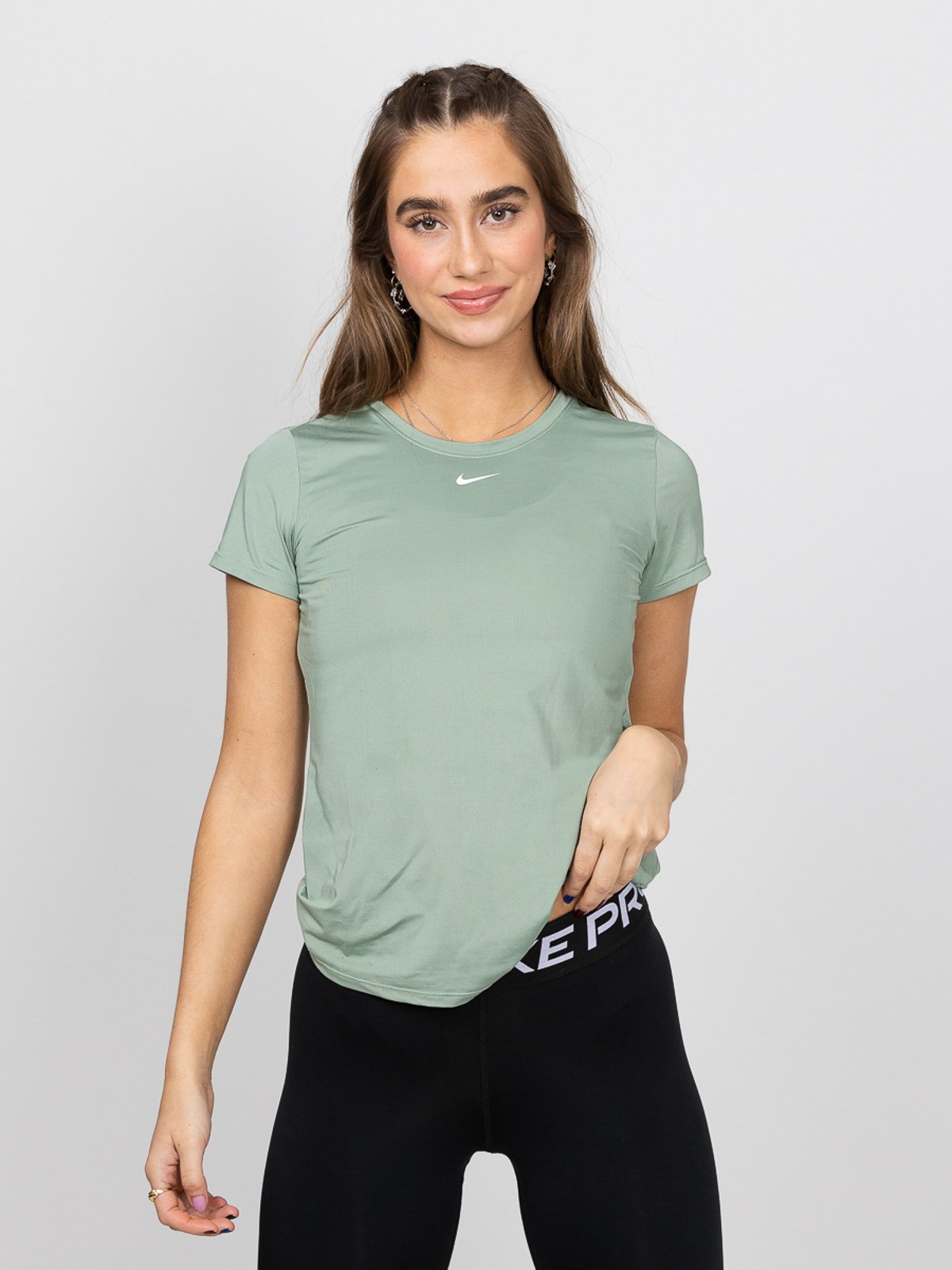 Nike One Short Sleeve Slim Top Grønn