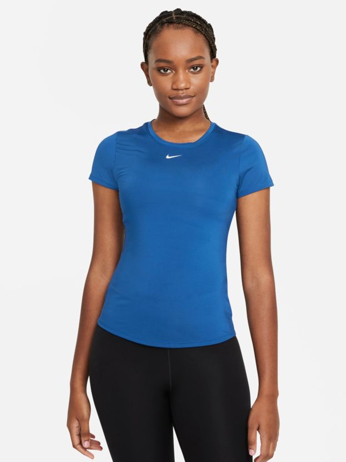 Nike One Short Sleeve Slim Top Court Blue / White