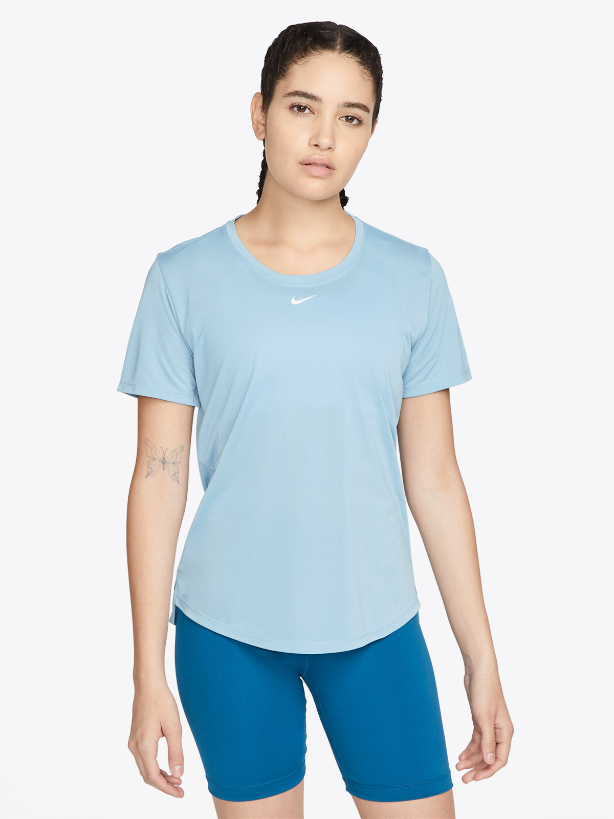 Nike One Short Sleeve Standard Top Worn Blue/Hvit