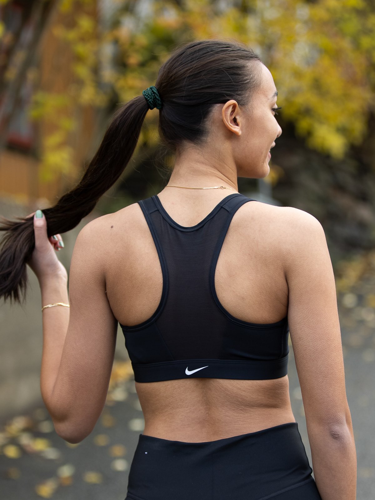 Nike DF Swoosh Zip-Front Bra Svart/Hvit
