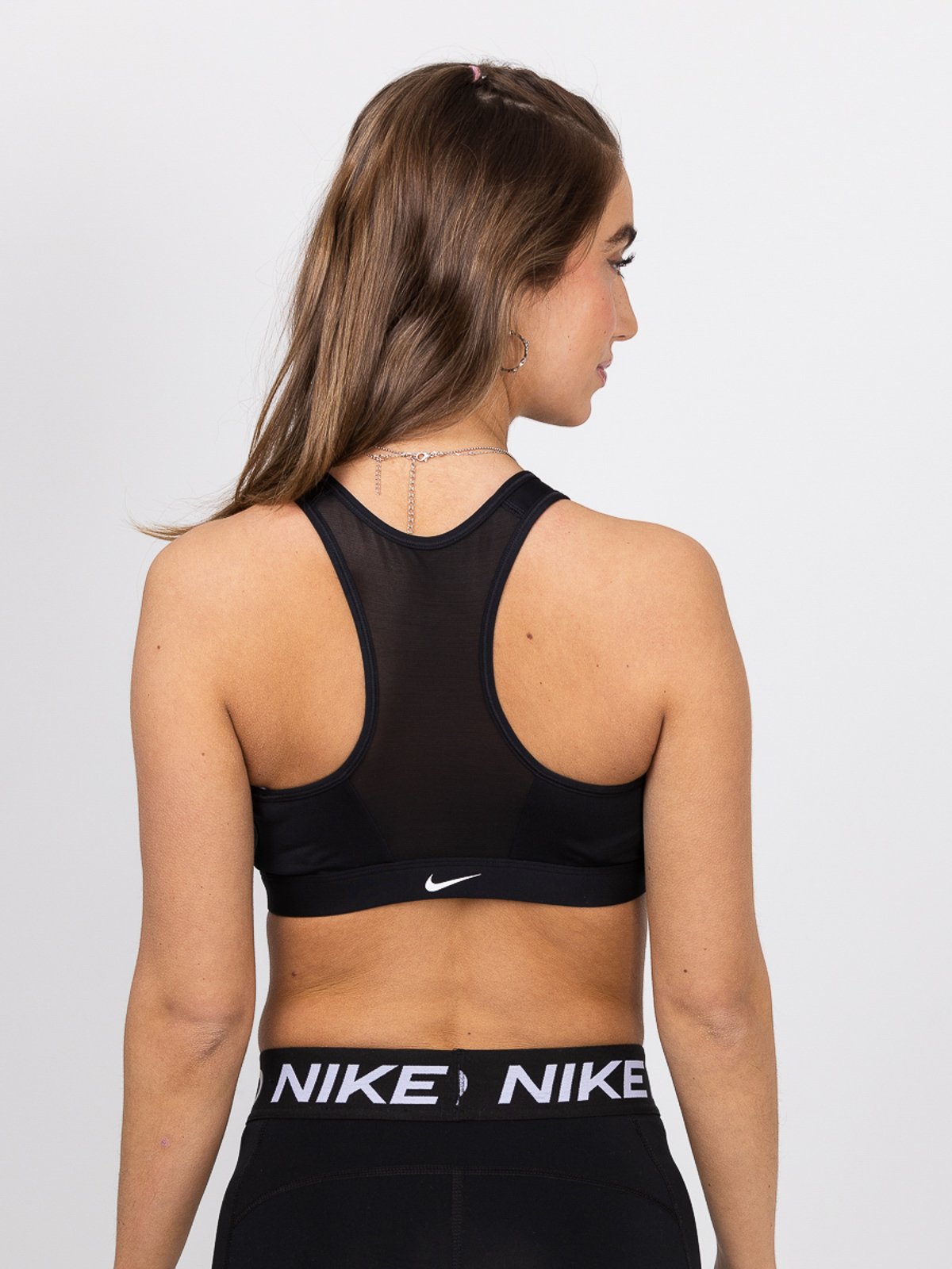 Nike DF Swoosh Zip-Front Bra Svart/Hvit