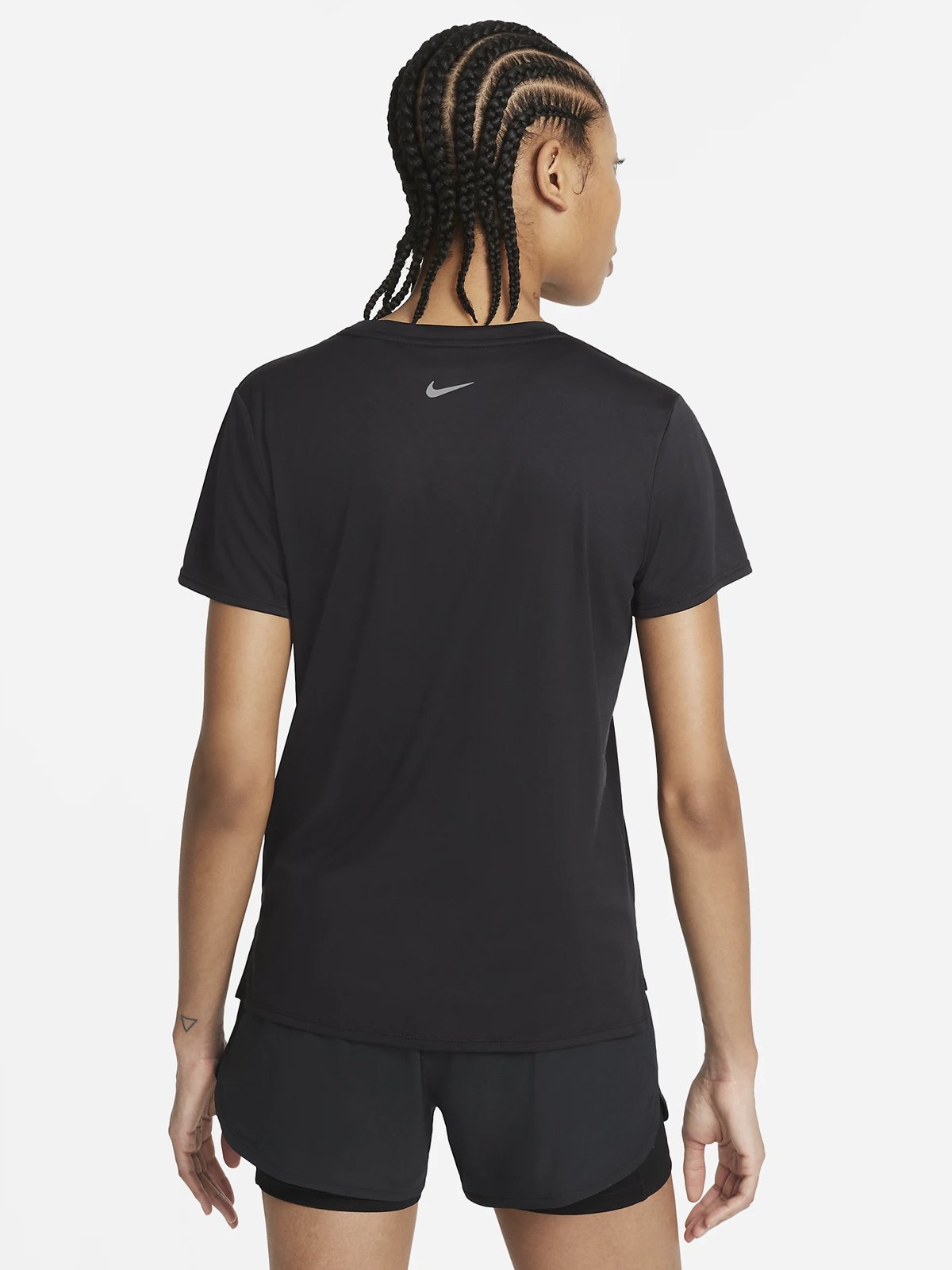 Nike Dri Fit Swoosh Run Short Sleeve Top Black/ White