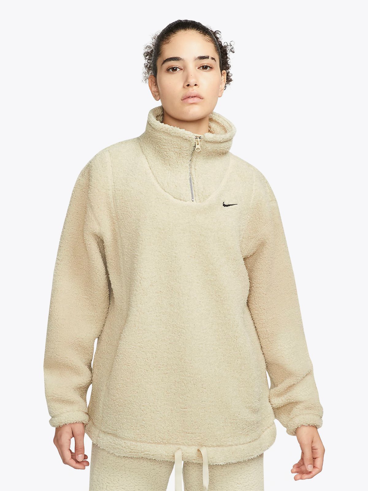 Nike Statement Cozy Top Halfzip Rattan/Svart