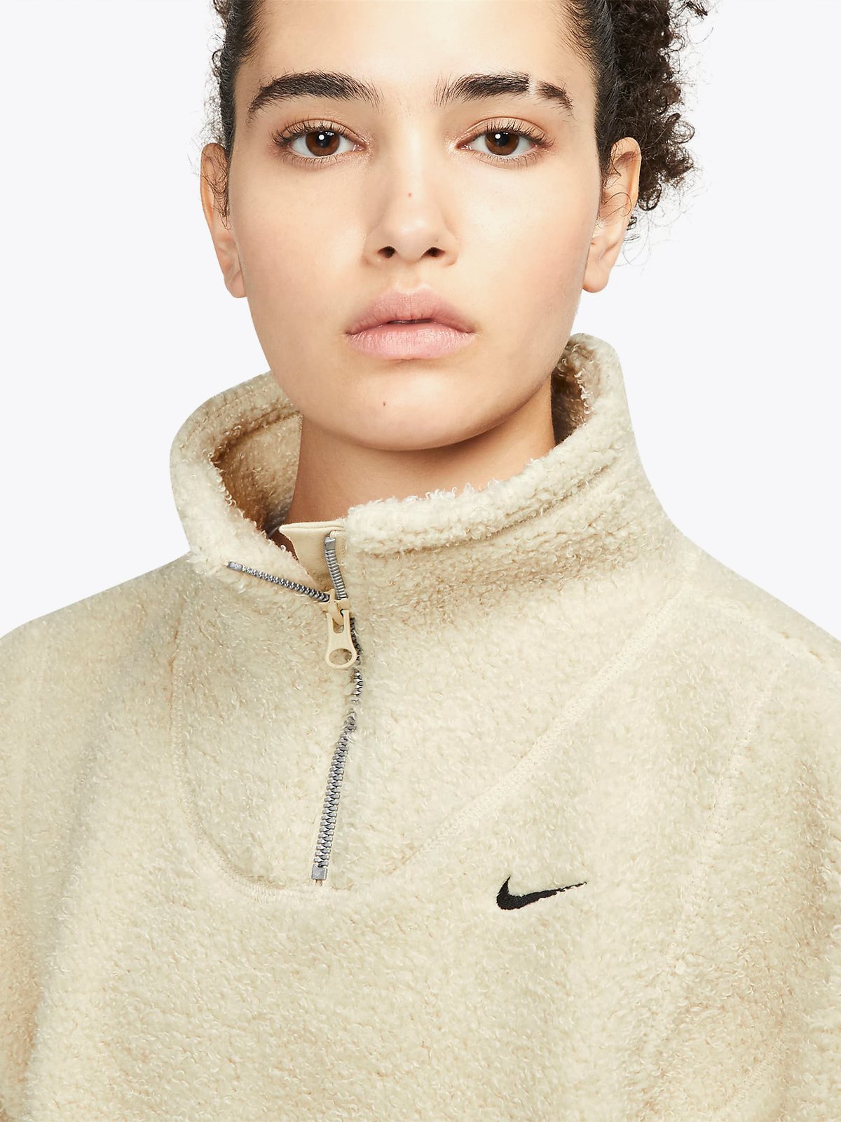 Nike Statement Cozy Top Halfzip Rattan/Svart