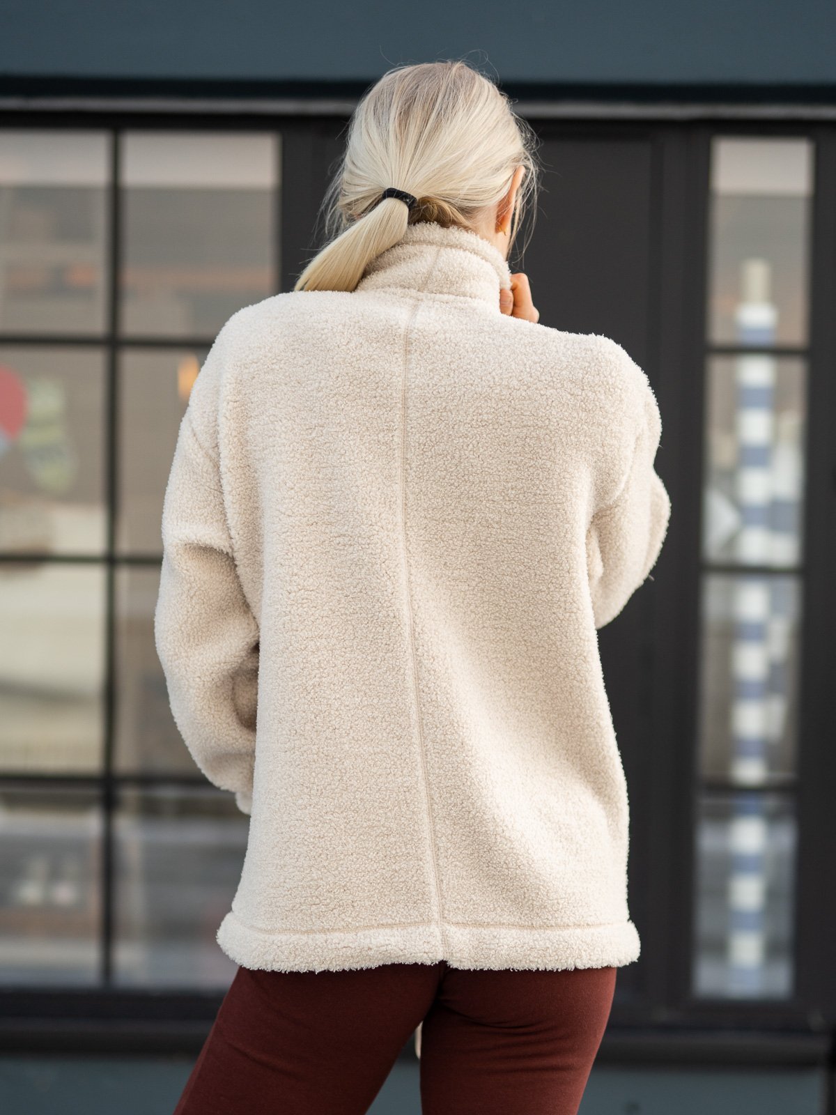 Nike Statement Cozy Top Halfzip Rattan/Svart