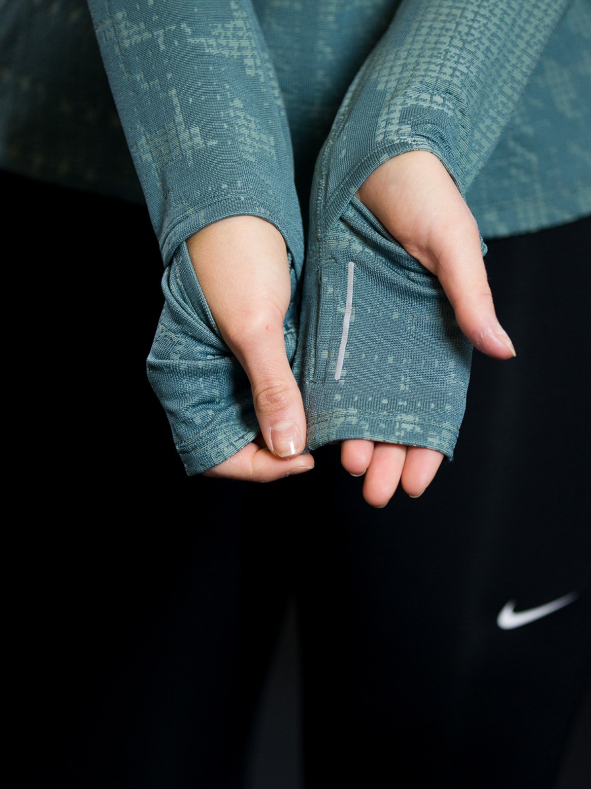 Nike Warm Running Hoodie Long Sleeve Jade Smoke/Hasta/Reflective Sivler