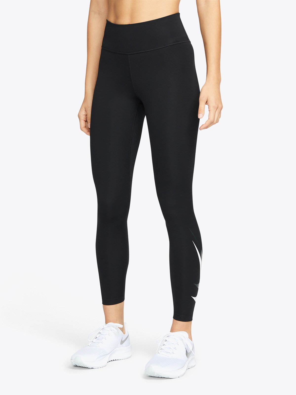 Nike Swoosh Run 7/8 Tight Black / White