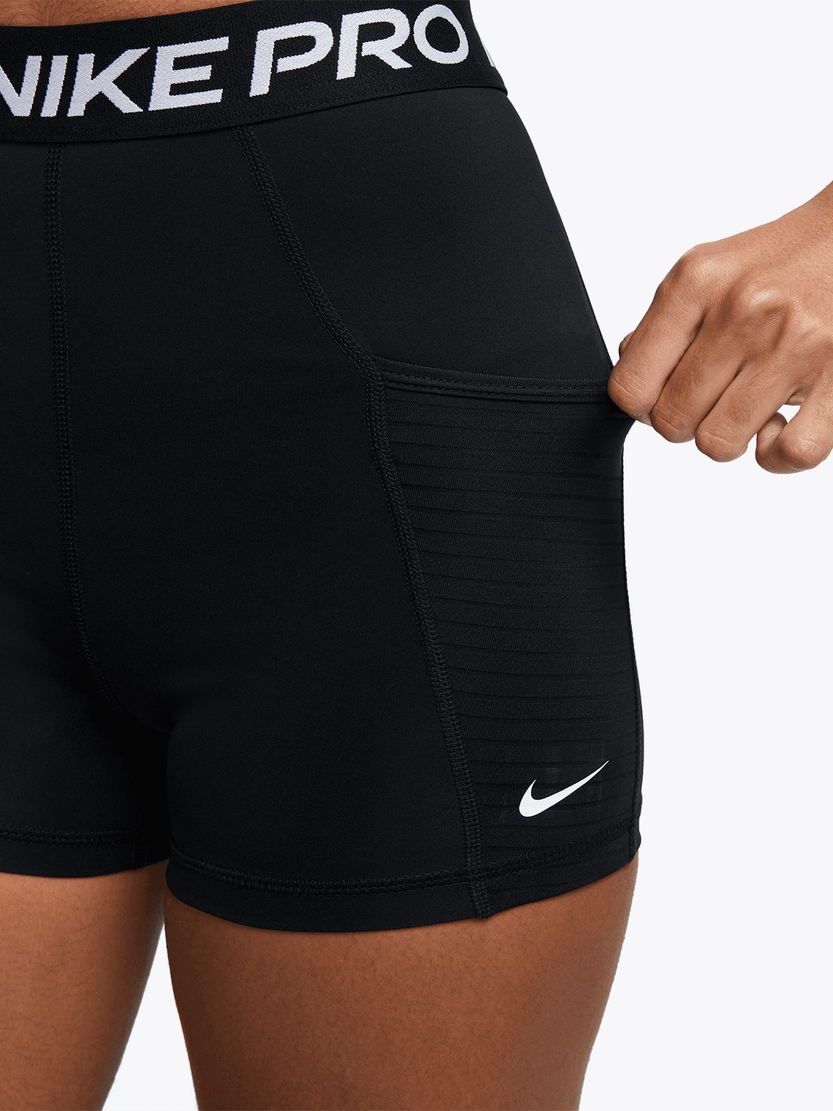 Nike Pro High Rise Short 3 Inch Svart/Hvit